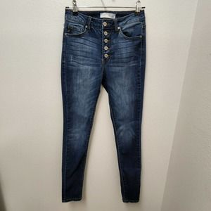 KanCan Curvy Denim Jeans Skinny High Rise 5 Button Stretchy Women's Size 25